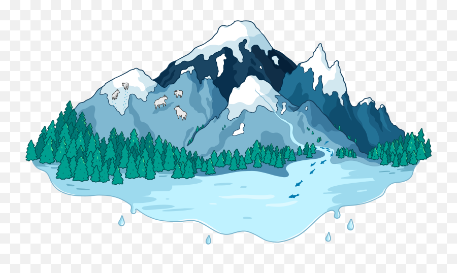 Download Free Png Glacier - Cascade Mountain Range Illustration,Glacier Png