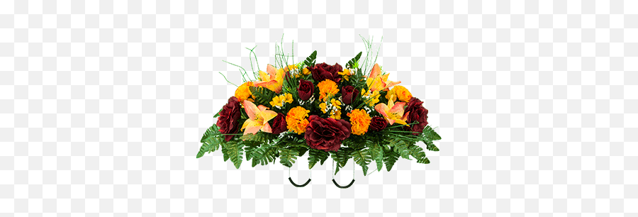 Autumn Mix Cemetery Flowers Fake - Bouquet Png,Funeral Flowers Png