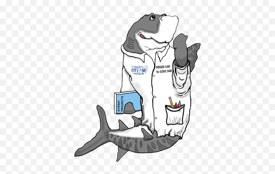 Shark Clipart Clark The - Fish Science Clip Art 414x488 Professor Clark The Science Shark Png,Shark Clipart Png