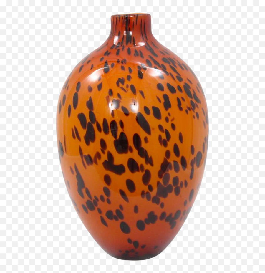 Spotted Leopard Hand Blown Glass Vase - Vase Png,Italian Hand Png