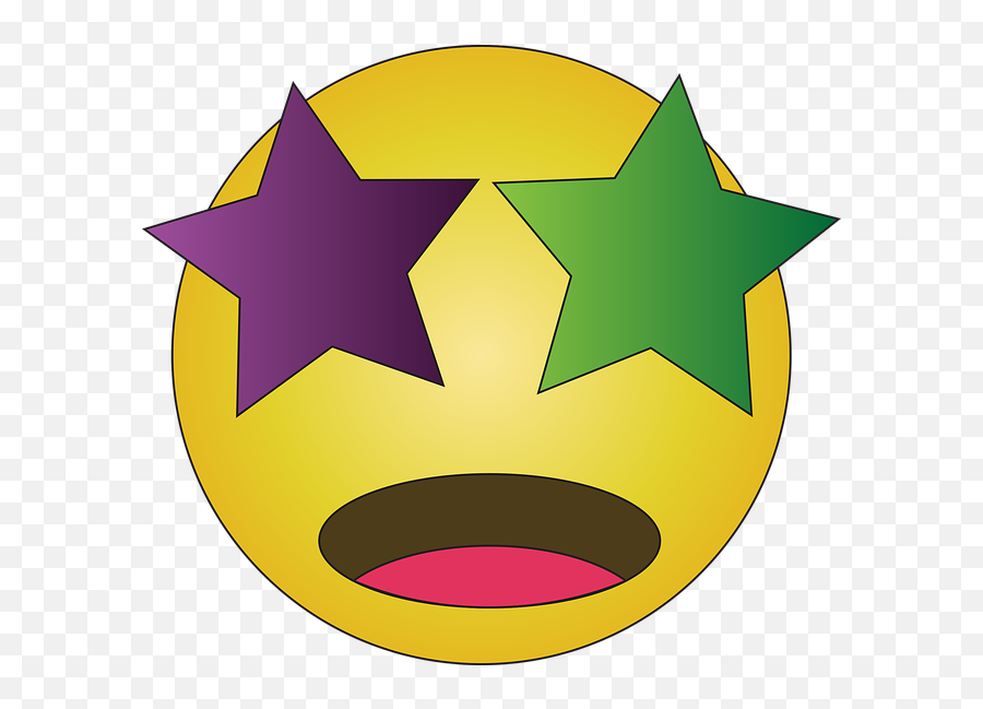 Starry Eyed Emoji Emoticon - Circle Png,Eyes Emoji Transparent
