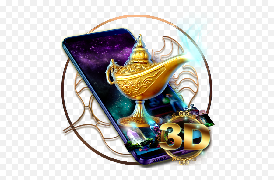 3d Magical Genie Lamp Parallax Theme - Trophy Png,Genie Lamp Png