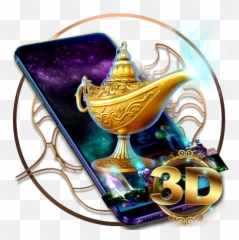 3d Magical Genie Lamp Parallax Theme - Trophy Png,Genie Lamp Png