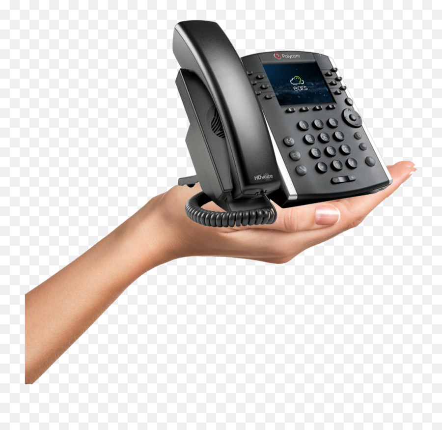 Juvo - Earslandingpageholdingphone Juvo Polycom Vvx 410 Png,Holding Phone Png