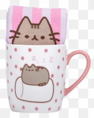 Pusheen Cat Png - Pusheen Marshmallow Mug U0026 Sock Gift Set Pusheen Sock In A Mug,Marshmallow Transparent Background