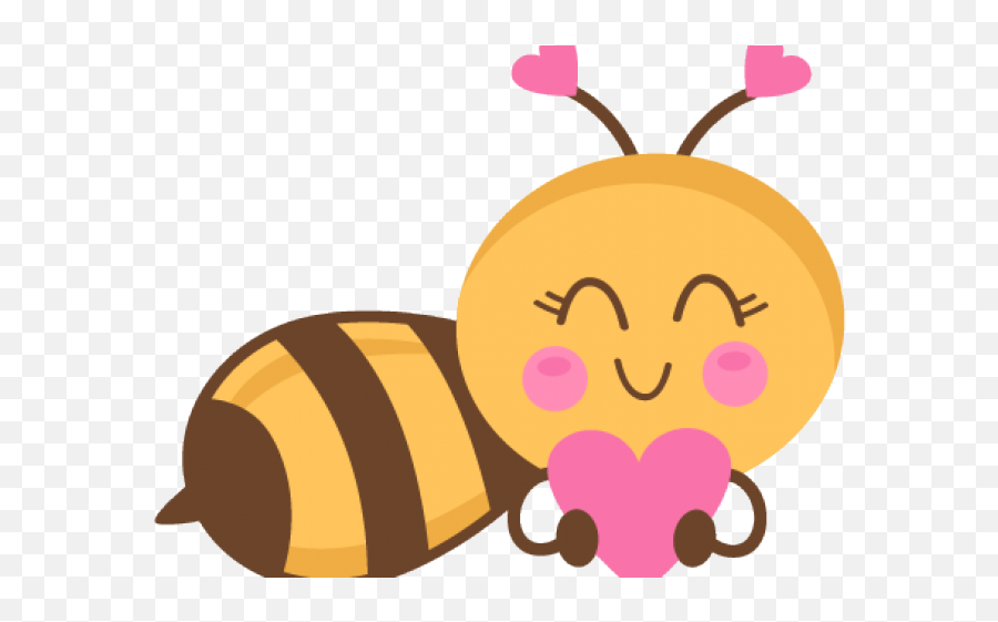 Download Girl Bee Clipart - Bumble Bee Cartoon With Hearts Png,Bee Clipart Png