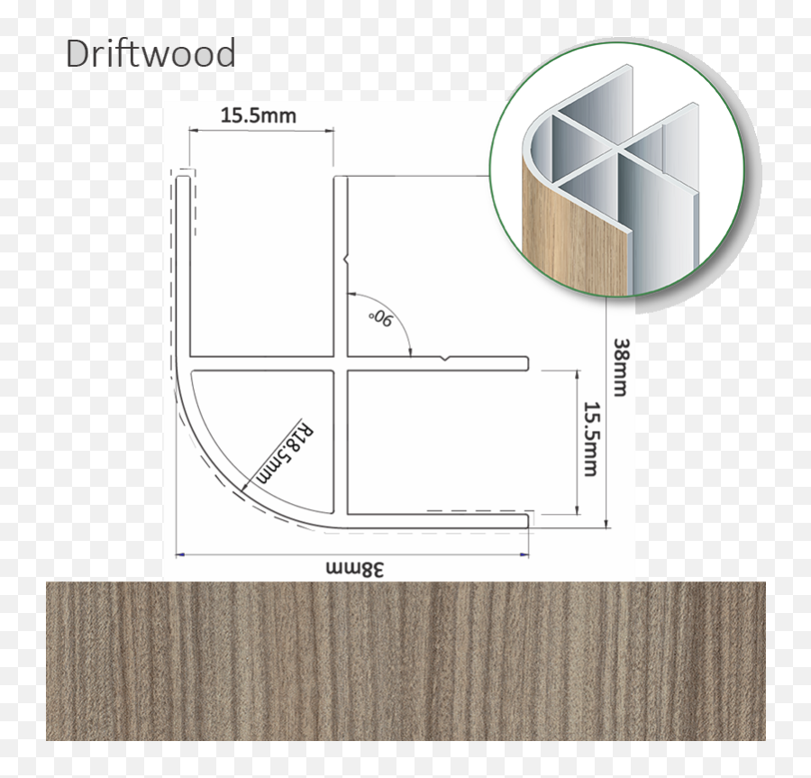 Morland Small Corner Profile 38x38x2200mm - Driftwood Horizontal Png,Driftwood Png