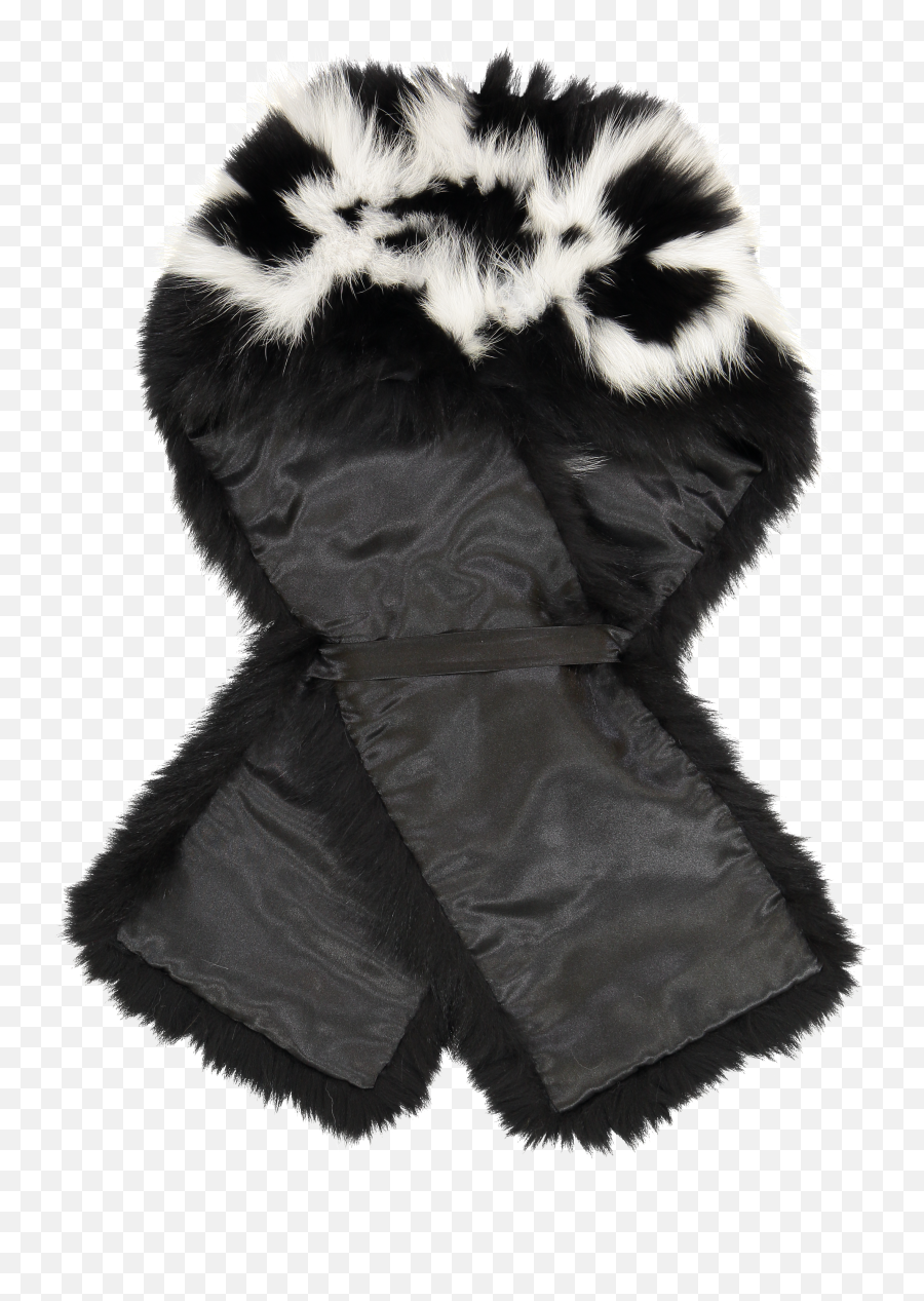 Skunk Scarf Black - Fur Scarf Black And White Png,Skunk Transparent