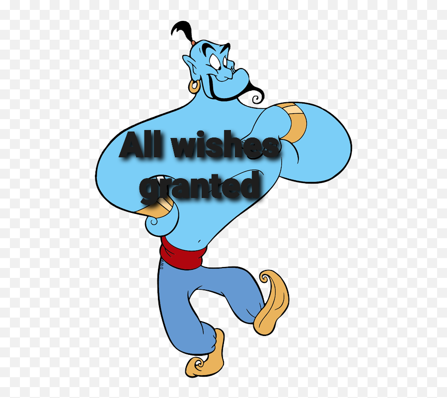 Upvote Contest All Wishes Granted - Genie With Pants Aladdin Png,Upvote Png