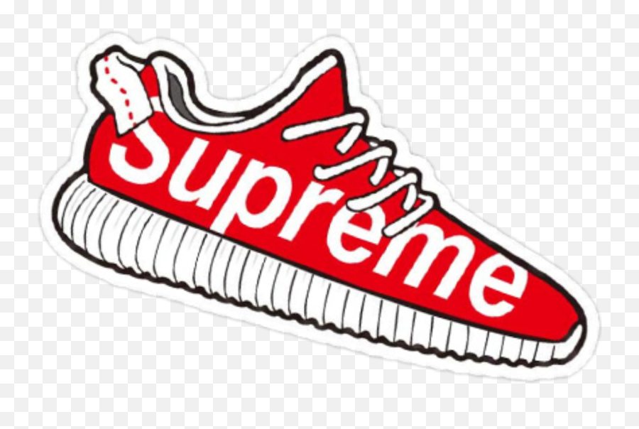 Download Supreme Sticker Adidas Yeezy - Supreme Clip Art Png Supreme Shoe Sticker,Yeezys Png