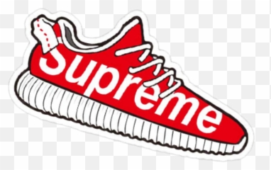 Download Supreme Sticker Adidas Yeezy - Supreme Clip Art Png Supreme Shoe Sticker,Yeezys Png