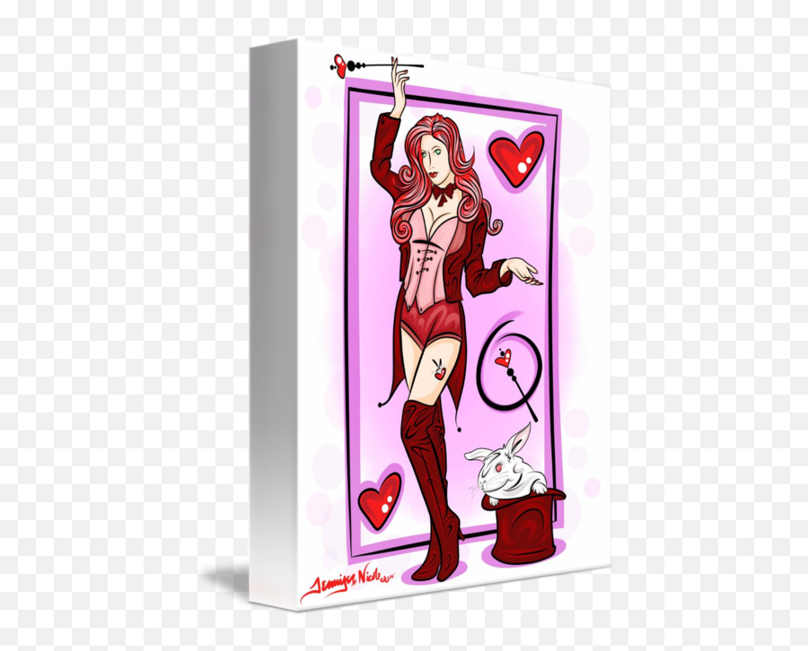 Queen Of Hearts Card Darker Background By Jennifer Nicole - Fictional Character Png,Queen Of Hearts Card Png