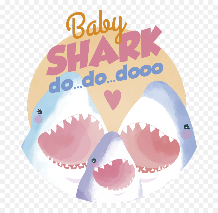 Baby Shark Song Lyric Sticker - Tenstickers Great White Shark Png,Baby Shark Png