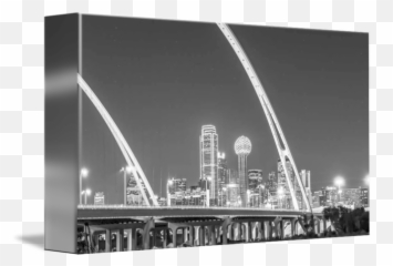Bw Dallas Skyline Mcdermott Bridge - Still Life Photography png