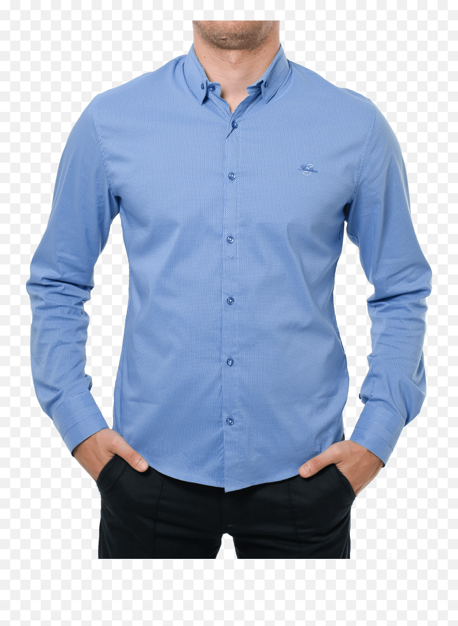 Blue Long Sleeve Shirt Png Image - Man With Shirt Png,Shirt Button Png