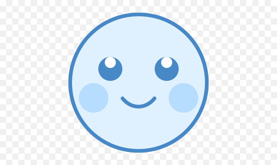 Anime Emoji Icon In Blue Ui Style - Happy Png,Cute Anime Icon