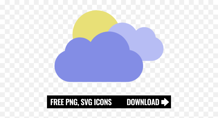 Free Sun And Clouds Icon Symbol Png Svg Download - Cloud With Sun Icon Svg,Cloud Icon Image