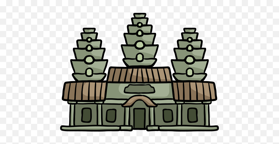 Angkor Wat - Free Monuments Icons Khmer Empire Drawing Easy Png,Green Anime Icon