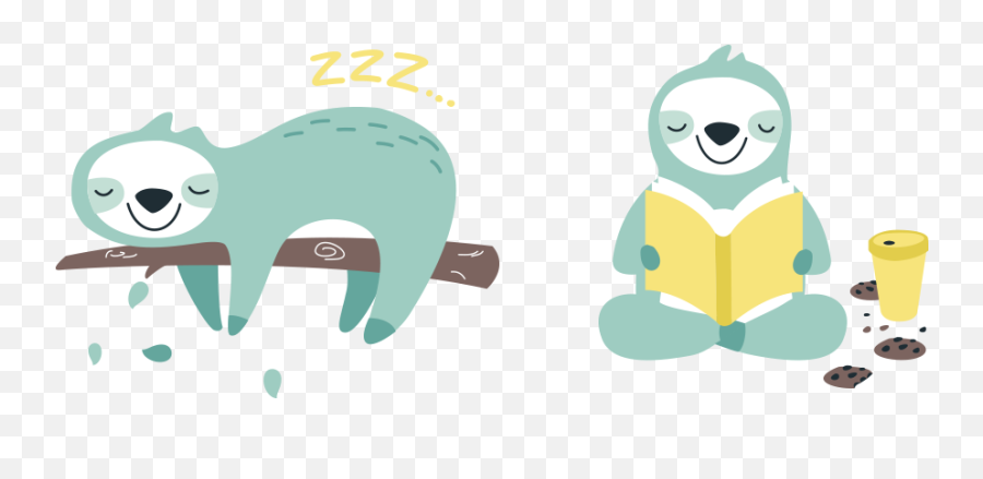 Lazy Sloth - Pattern Design Collection On Behance Cartoon Lazy Sloth Transparent Png,Sloth Png