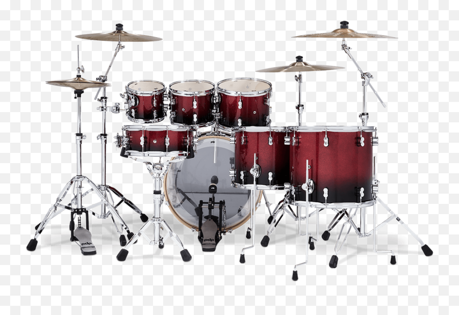 Pdcm2217rb - Concept Maple Red To Black Fade Lacquer 7 Png,Icon Cymbals
