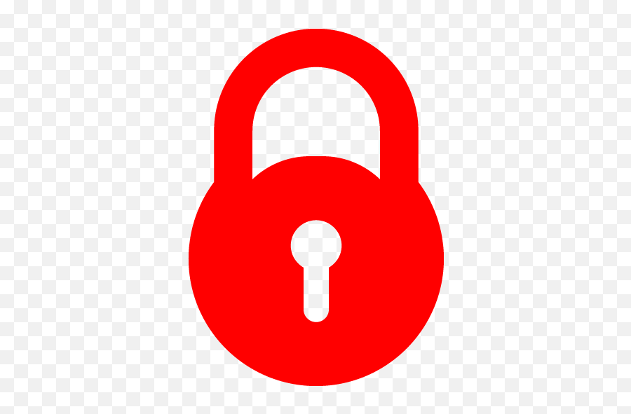 Red Lock Icon - Red Lock Icon Png,Lock Png