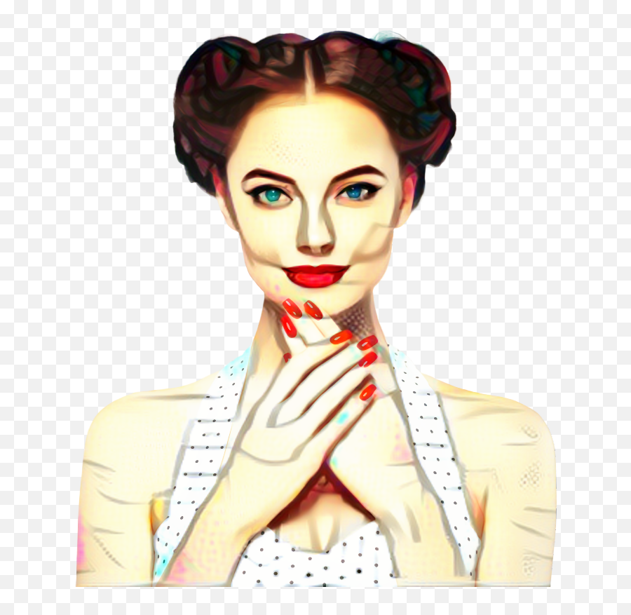 Pin - Up Girl Woman Retro Style Manicure Vintage Png,Manicure Png