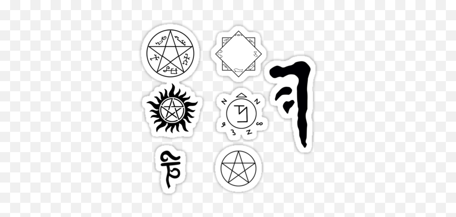 Supernatural Symbolu0027s Sticker Packu0027 By Winkham - Supernatural Angel Trap Symbol Png,Pentagram Transparent