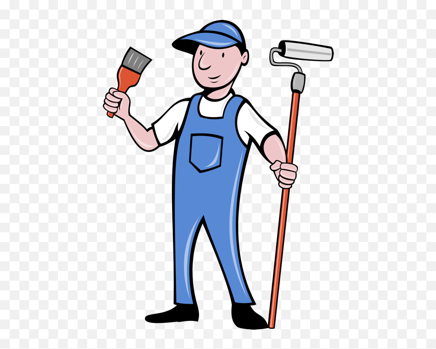 House Painting Clipart Png - House Painter Cartoon,Painting Clipart Png