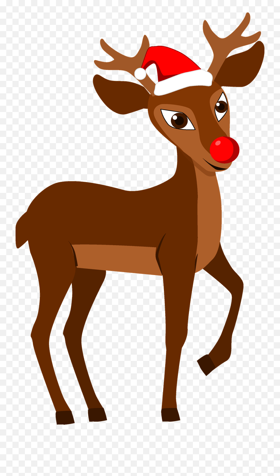 Red Nosed Christmas Reindeer Rudolph - Cartoon Png,Reindeer Transparent