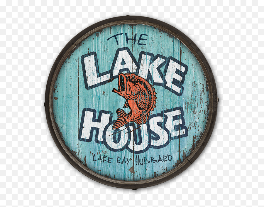 The Lake House - Barrel End Wooden Sign Lobster Shack Fish Market Png,Wooden Sign Png