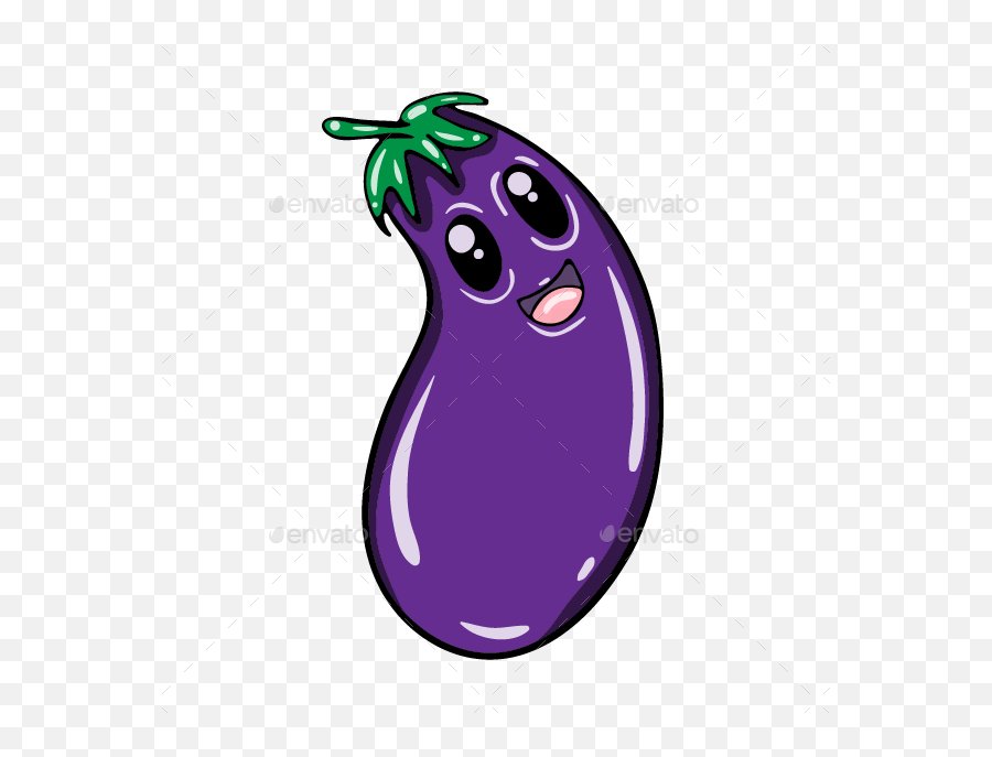 12 Cute Cartoon Vegetables Set - Transparent Eggplant Emoji Png,Eggplant Emoji Transparent Background