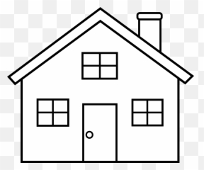 Png House Black And White Transparent - Outline Home Clipart