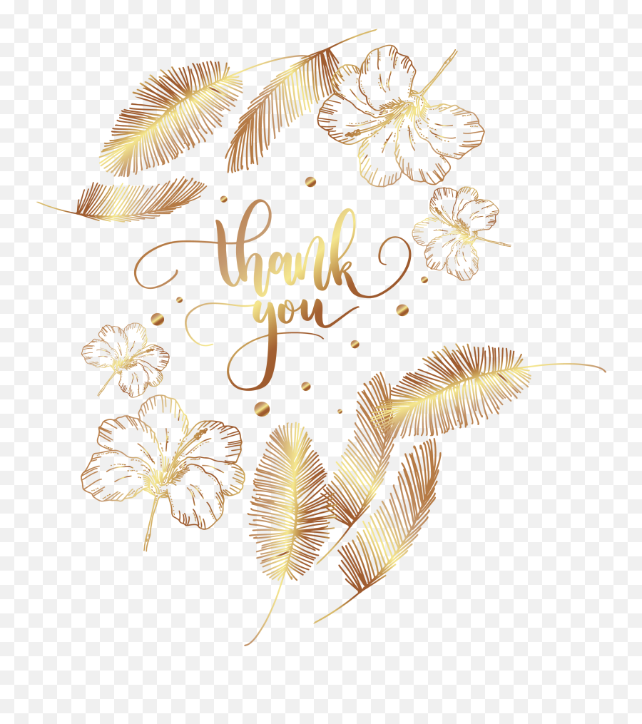 Download Golden Feather Flowers Icon Png Free - Thank You Flower Transparent,Flower Icon Png
