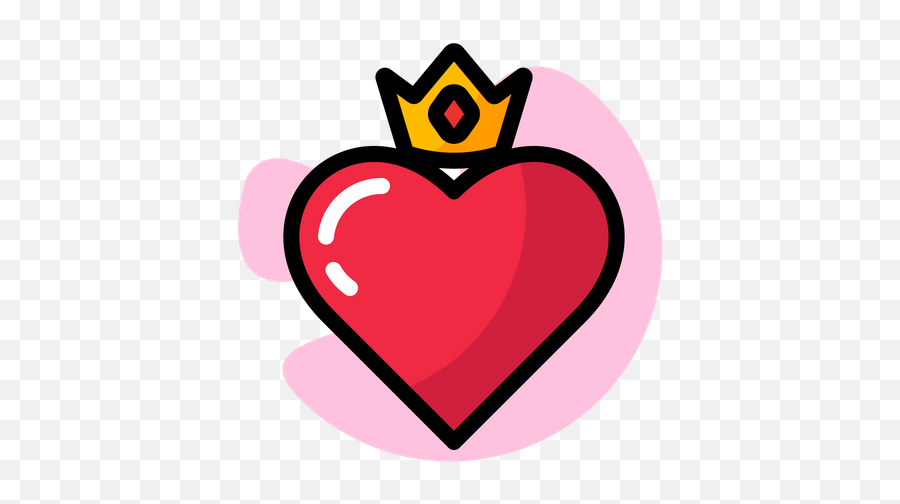 Heart Crown Icon Of Colored Outline - Girly Png,Heart Crown Png