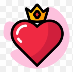 Heart Crown Icon Of Colored Outline - Girly png
