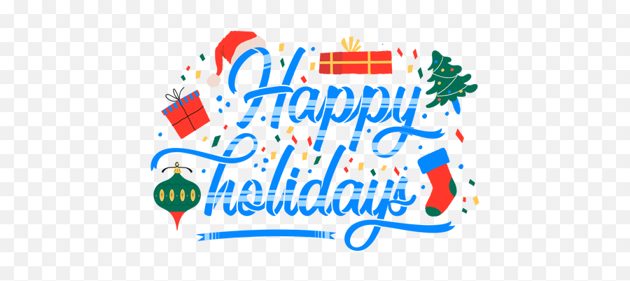 Happy Holidays Gift Design Lettering - Dot Png,Happy Holiday Png