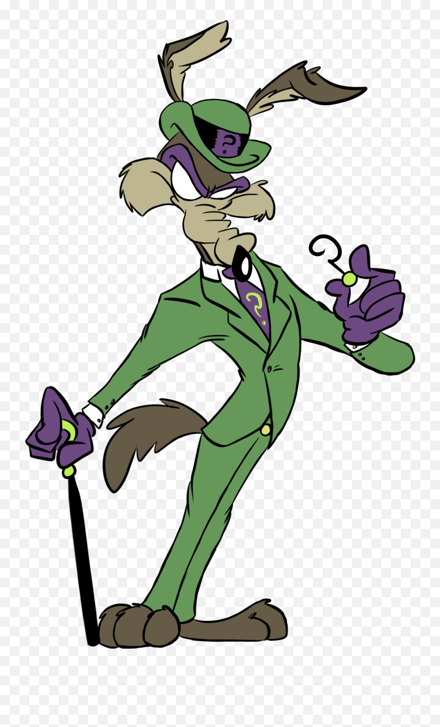 Coyote Clipart Walking Transparent Free For - Wile E Coyote Suit Cartoon Png,Riddler Png
