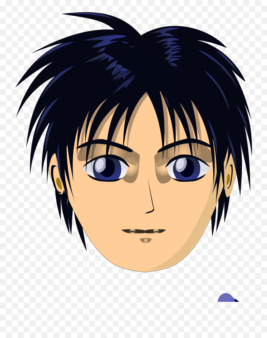 Asian Anime Boy Head Svg Vector - Straight Hair Boy Cartoon Png,Anime Boy  Icon - free transparent png images 