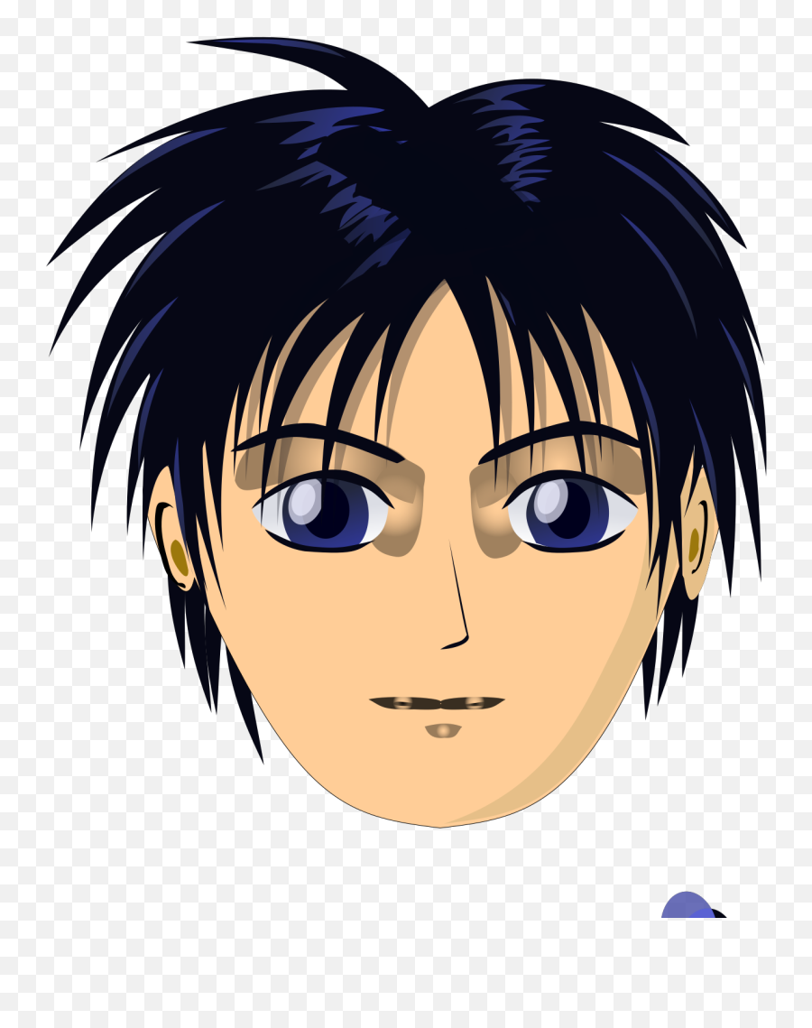 Asian Anime Boy Head Svg Vector - Straight Hair Boy Cartoon Png,Anime Boy Icon