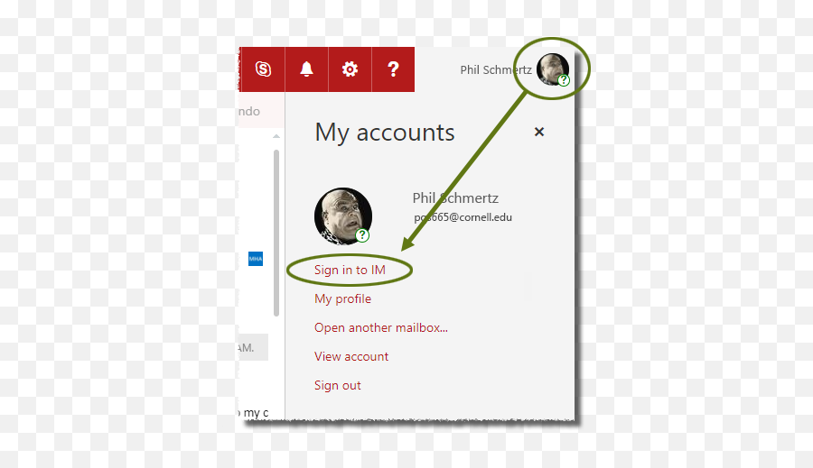 Sign In And Out Of Skype Im Outlook - Sign Into Im Png,Skype Icon Transparent Background