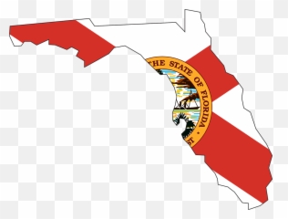Florida Flag Map - State Outline With png