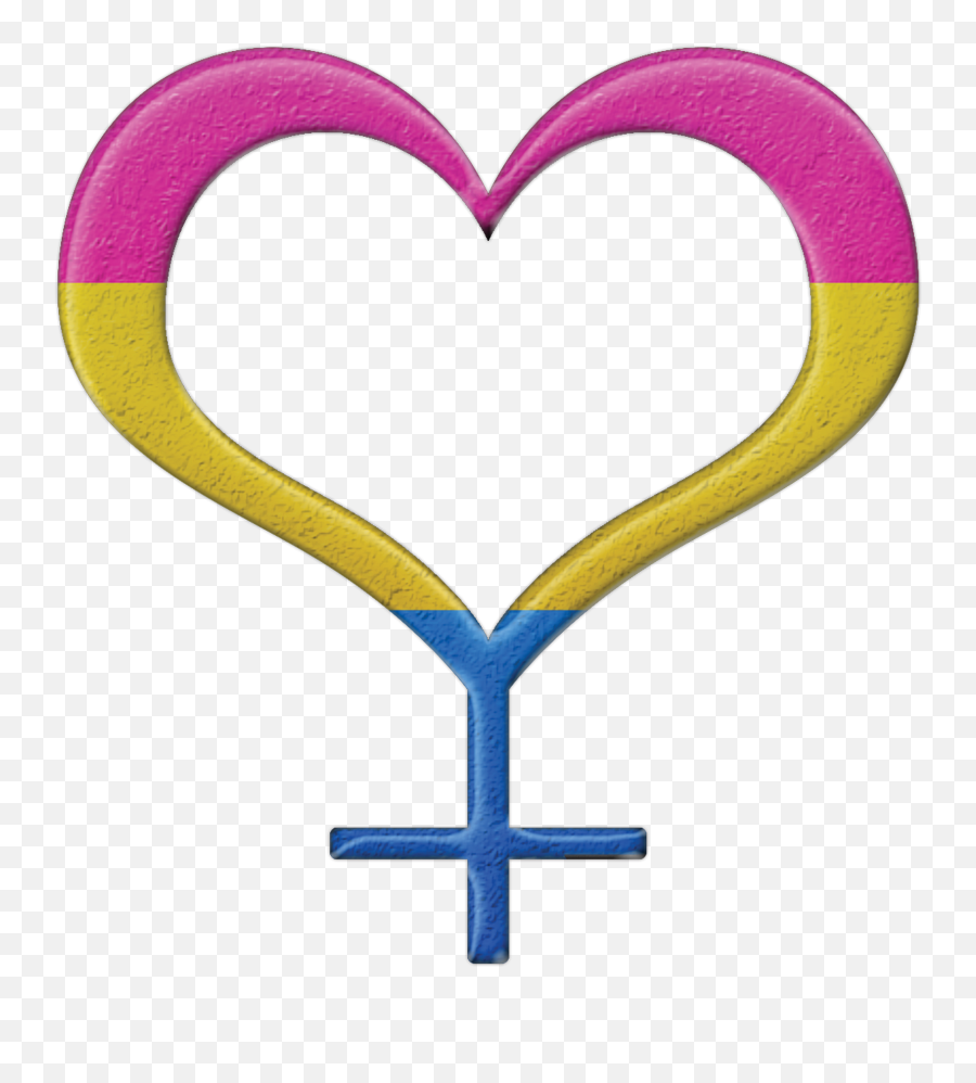 Pansexual Pride Heart Shaped Female Gender Symbol In Clipart Png Icon Pink