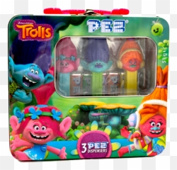 Dreamworks Pez Trolls Gift Tin - Peez png
