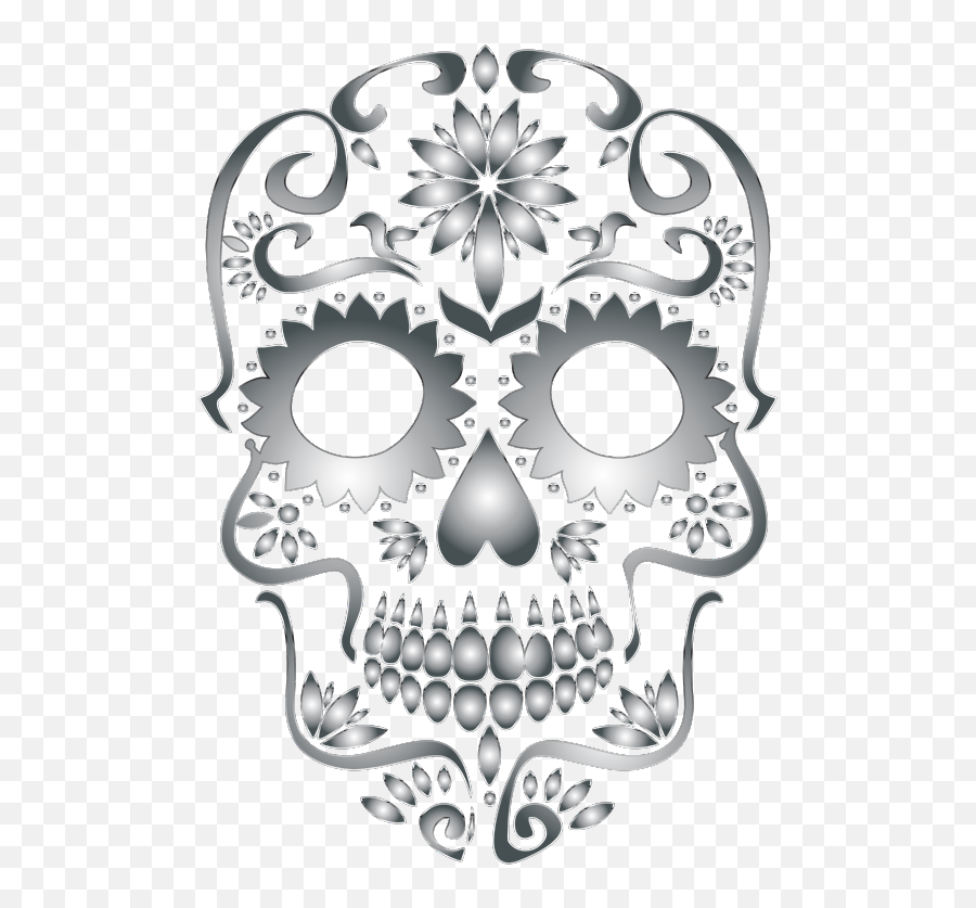 Download Medium Image - Sugar Skull Without Background White Sugar Skull Transparent Background Png,Skull Transparent Background