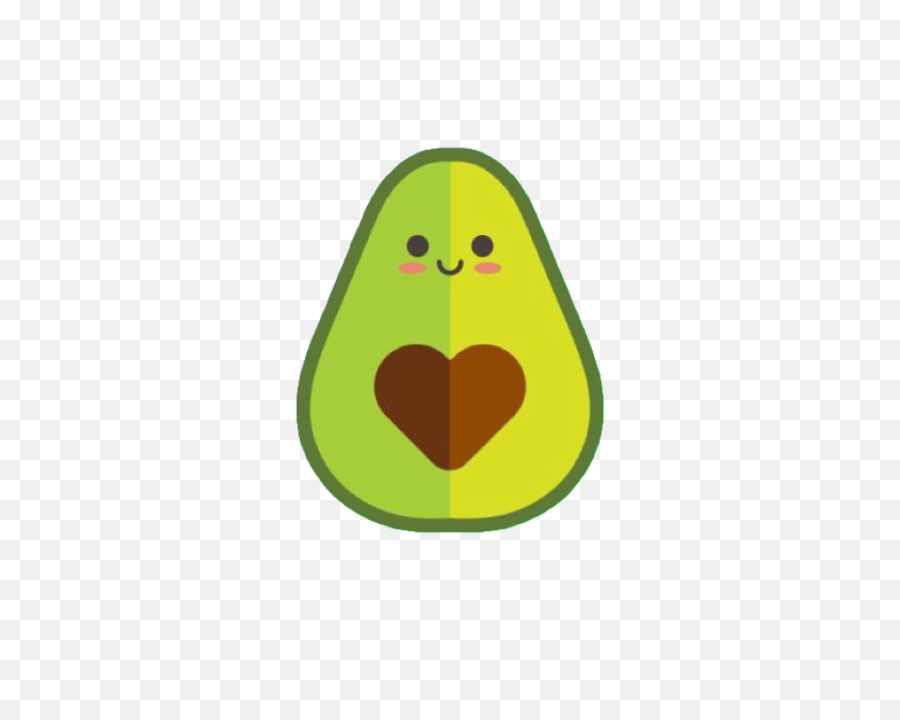 Download Hd Transparent Avocado Kawaii - Transparent Background Cartoon Avocado Png,Avocado Transparent Background