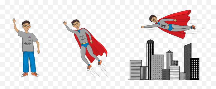 Chapter 4 Javascript - How To Become A Web Developer A Illustration Png,Superman Flying Png