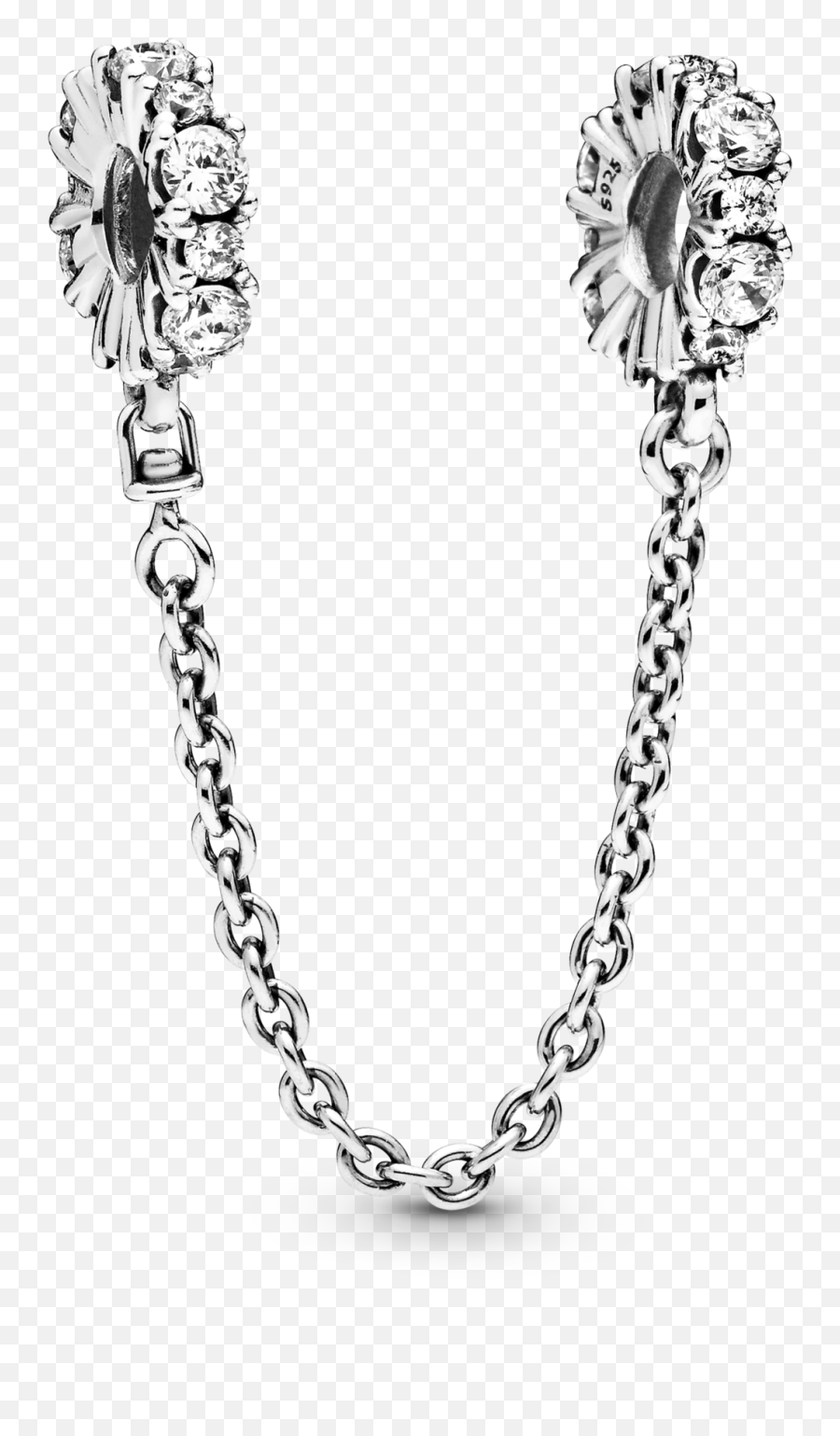 Clear Sparkle Safety Chain Charm Pandora Hk - Pandora Pave Safety Chain Png,Necklace Transparent