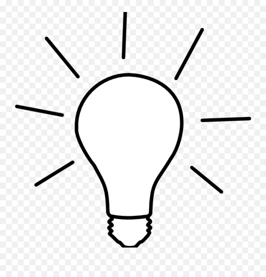 Lightbulb Clipart Idea Light Bulb Clip - Light Bulb Clip Art Black And White Png,Lightbulb Transparent Background