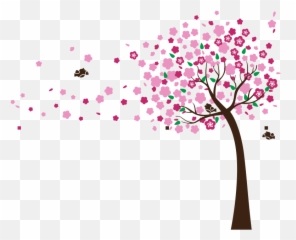 Árbol Floral - Vinilos De Arboles Png