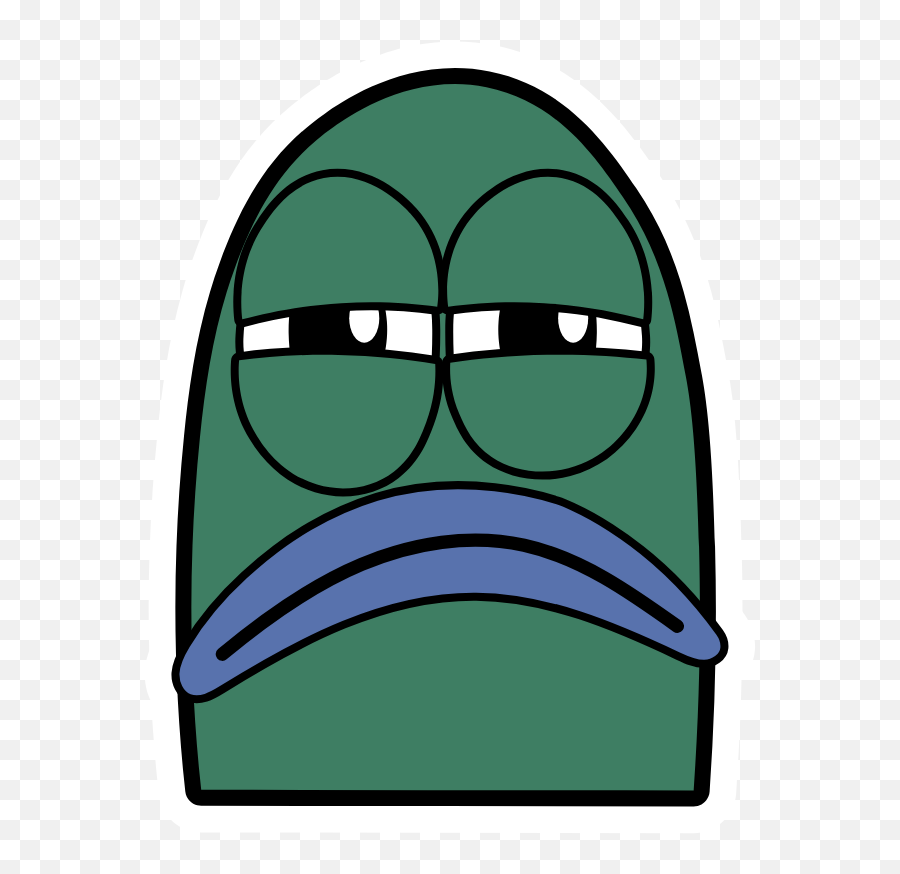 Spongebob Serious Lifeguard Fish Sticker - Sticker Mania Suspicious Fish Png,Doodlebob Png